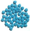 50 8mm Opaque Turquoise Blue Glass Heart Beads